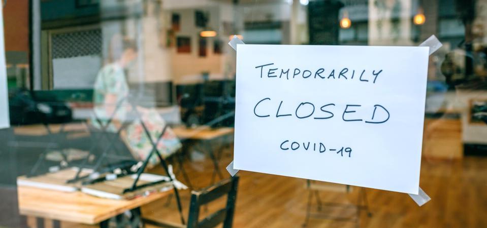 Coffee shop closed by covid-19